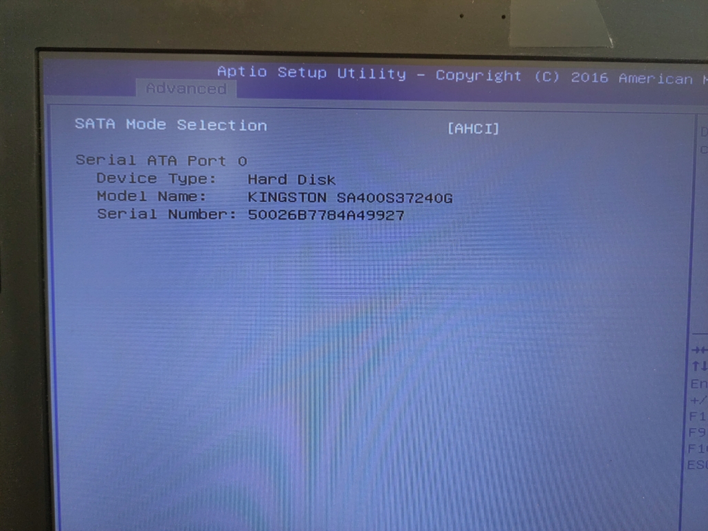 BIOS - SSD
